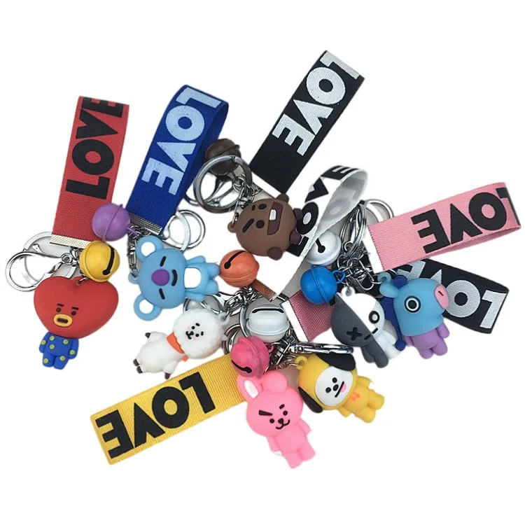 Customizable Cute Bear 3D Mini Keychain Soft PVC & Silicone Rubber Love Souvenir & Carabiner with Custom Logo for Promotions