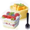 clear cake box with label sticker