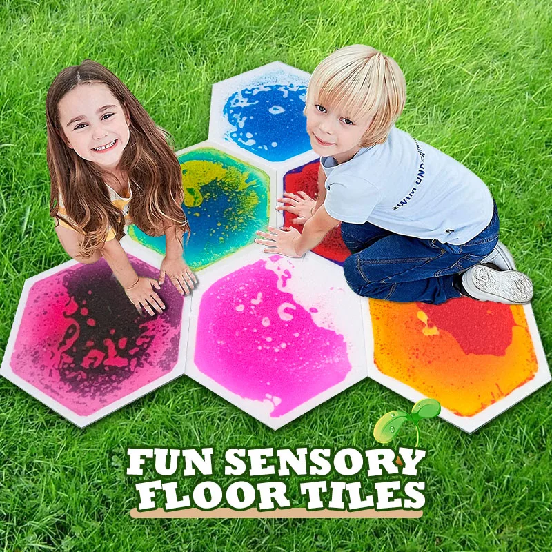 Hot Selling Sensory Game Mats Non-Slip and Non-Toxic Hexagonal Liquid Floor Tiles for Children Home Use Release Stress