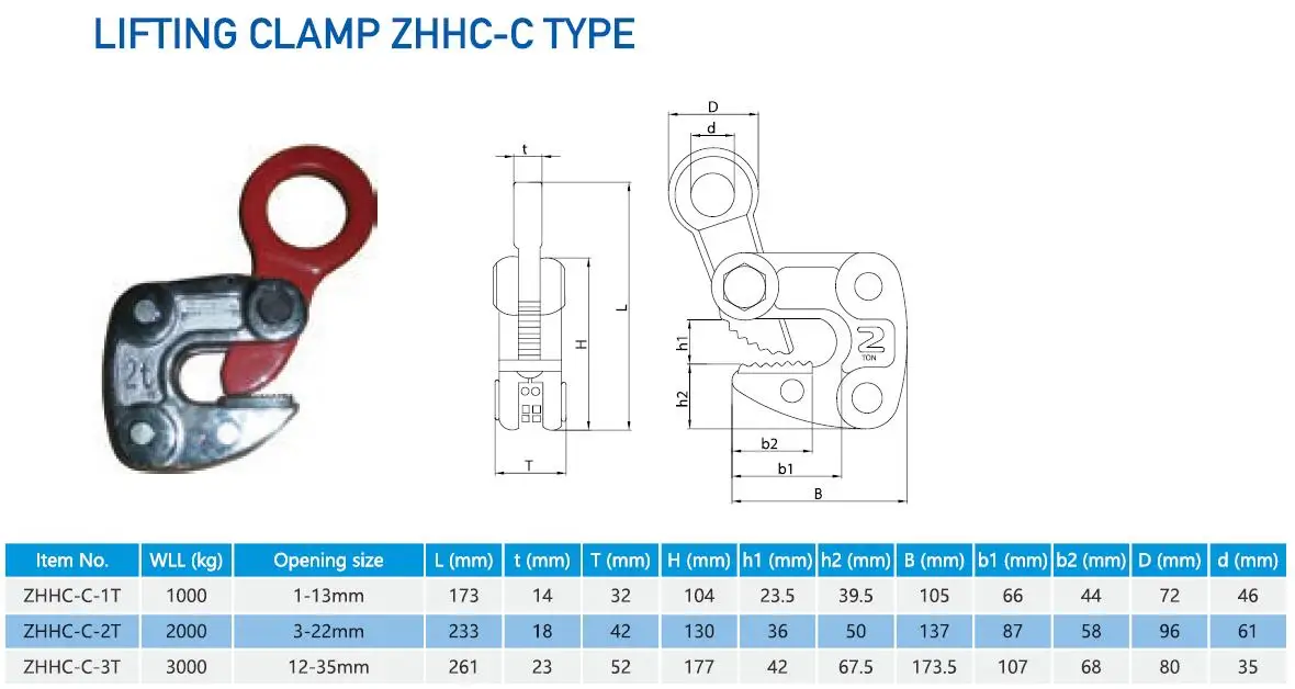 Горизонтальная стальная пластина Zhhc-C штамповочный подъемный зажим универсальные хомуты для европейского