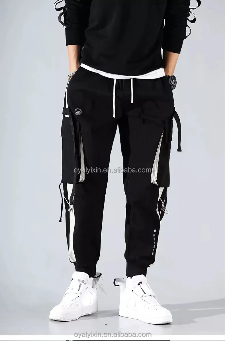 Yixin 2023 Men Cargo Pants Pocket Track Joggers Hip Hop Joggers Male ...