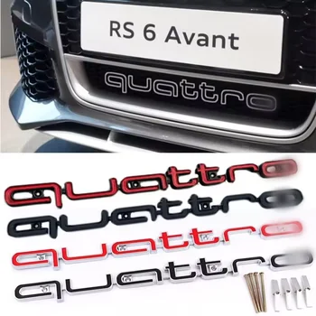 QUATTRO Front Grille Logo Emblem RS Style Badge For AUDI Audi A1 A4 A6 Q5 Q7 TT