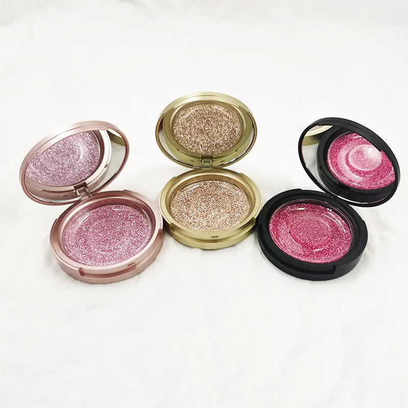 
Best factory price wholesale round empty eyelash packaging box with mirror 