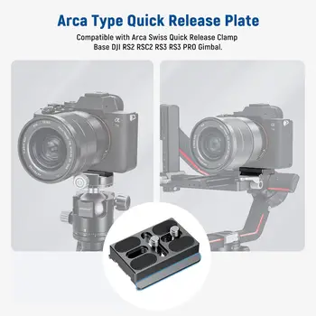 NEEWER Arca Type Quick Release Plate Compatible with RS2 RSC2 RS3 PRO Gimbal Stabilizer, Dual Anti Drop Camera Mounting detail image