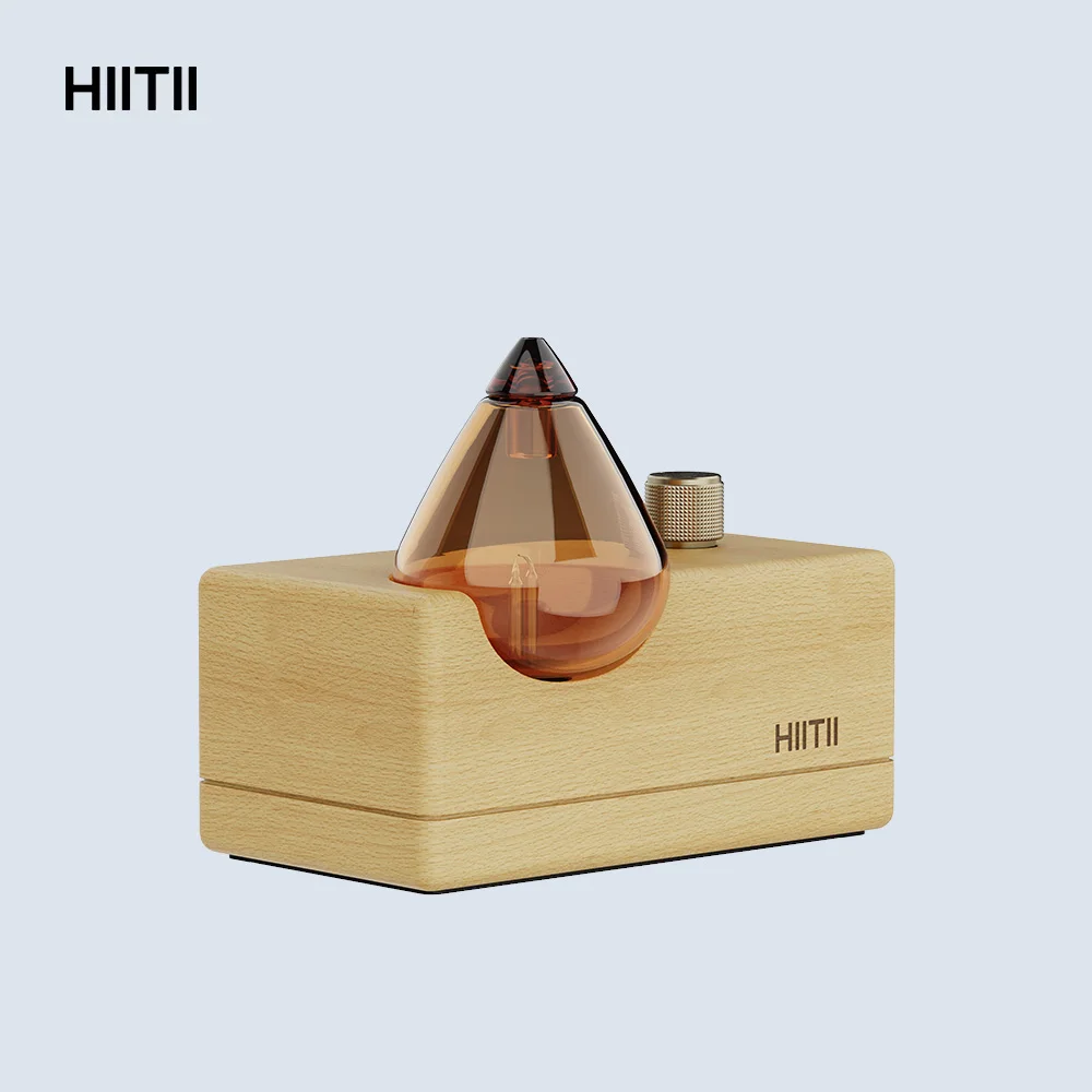 Puzhen Aromatherapy Diffuser Young Living Essential Oil Diffuser Wood and Glass Aroma Diffuser Ultrasonic for Meditation