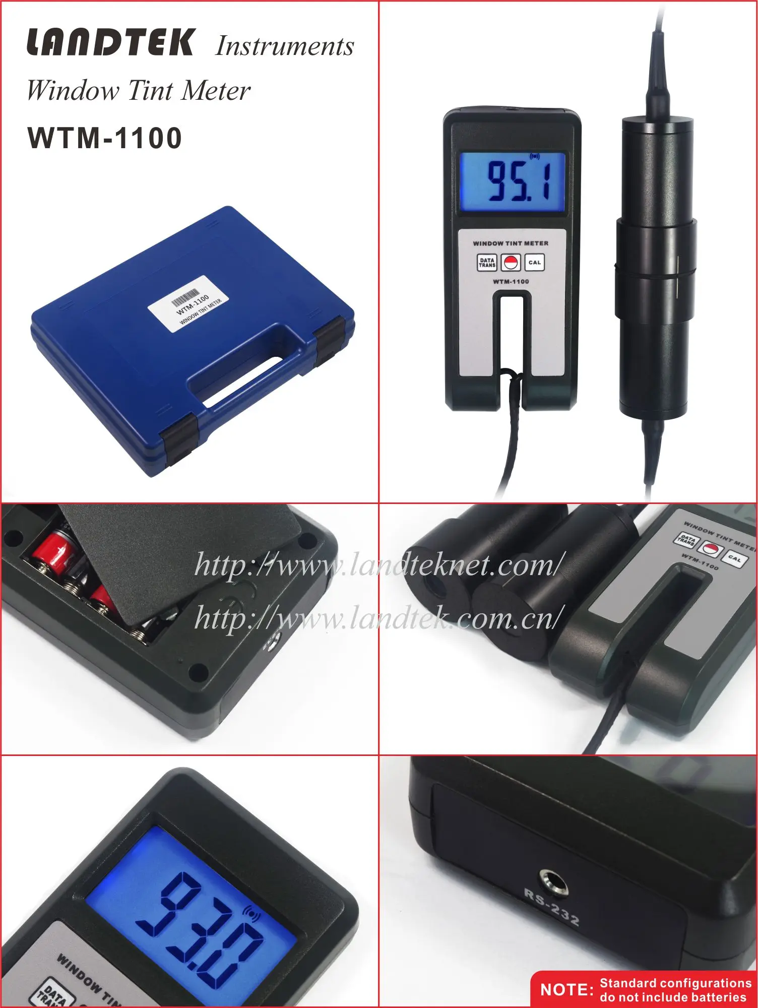 Landtek Digital Window Tint Meter & Portable Transmission Meter Wtm ...