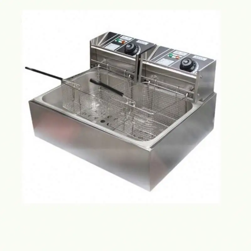 Double Oil Cylinder Chicken Deep Fryer Electric Oven Hot Pot Fried Chicken Grill Commercial Potato Chips Deep Fryer