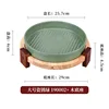 190002 Base en bois massif vert rouille en porcelaine