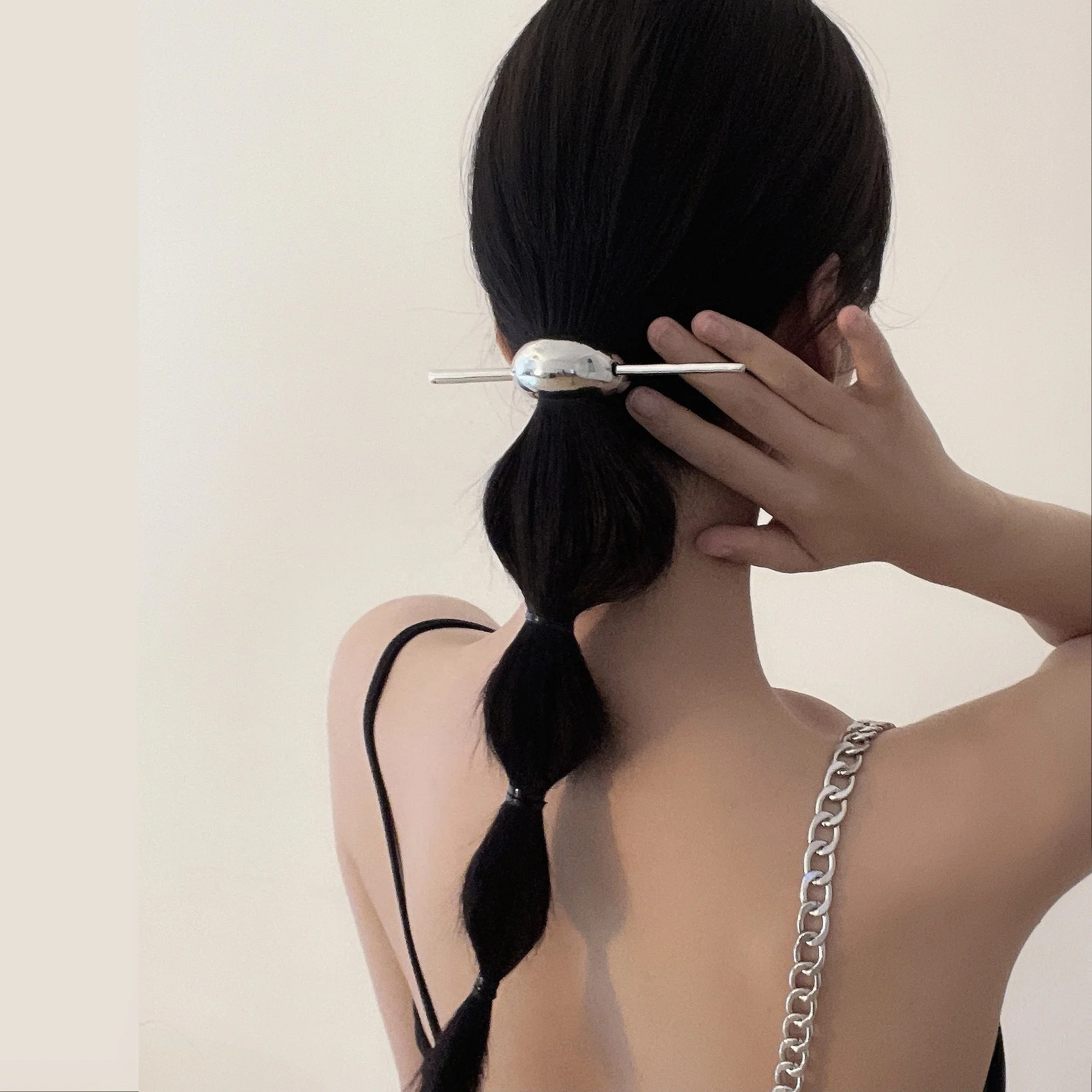 2024 простые элегантные металлические серебряные аксессуары для волос серебряного цвета шпильки девочек заколки женщин