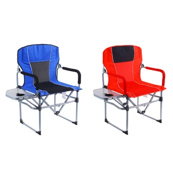 Beach Director Chairs Camping Folding Chair with Cup Holder Fishing Chair Stainless Steel Oxford Zero Gravity Blue 200 Pcs 120KG