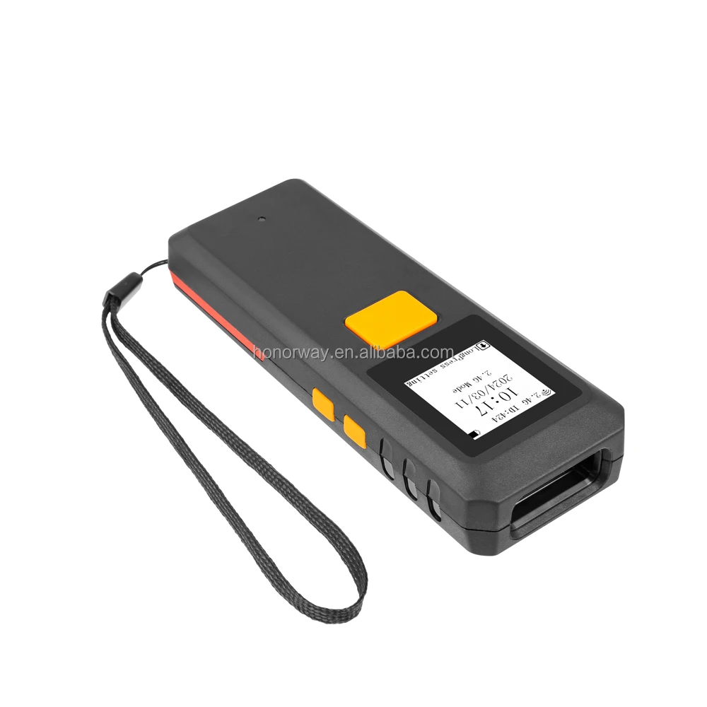 Blue Tooth 2.4GHz Wireless 1D 2D Portable Mini Barcode Scanner with Display and Memory