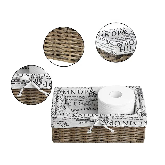 Small Hand Woven Storage Basket, Rectangle Willow Cube Storage for Picnic Gift or Snacks Box With Miscellaneous Items