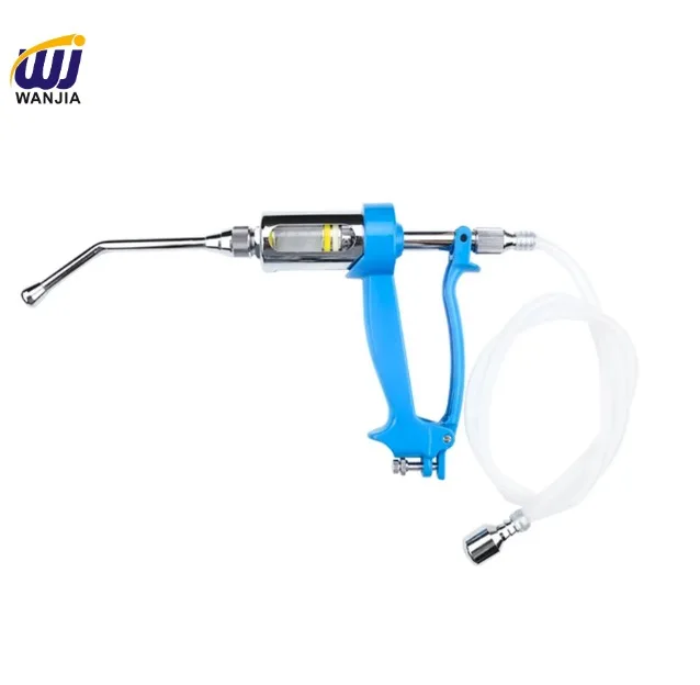 WANJIA 50ml Veterinary Automatic Vaccine Syringe Metal Drenching Gun for Pig Goat Cow Cattle Sheep and Livestock Farming