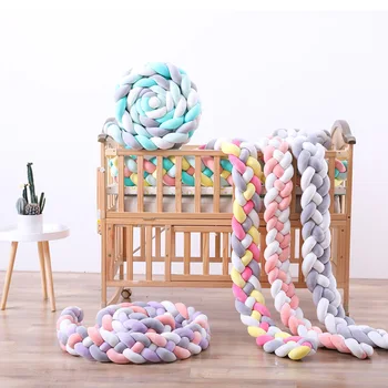 New born knot pillow parachoque de cama de beb crib protector baby braided bed bumper for cribbabys pillow