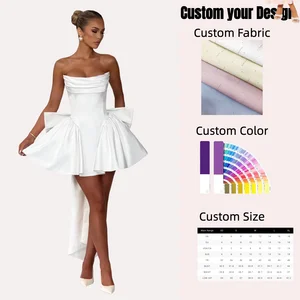 New Fashion Dresses Summer Holiday Lace up Bow Sundress Elegant Sexy Backless Prom Party Dress