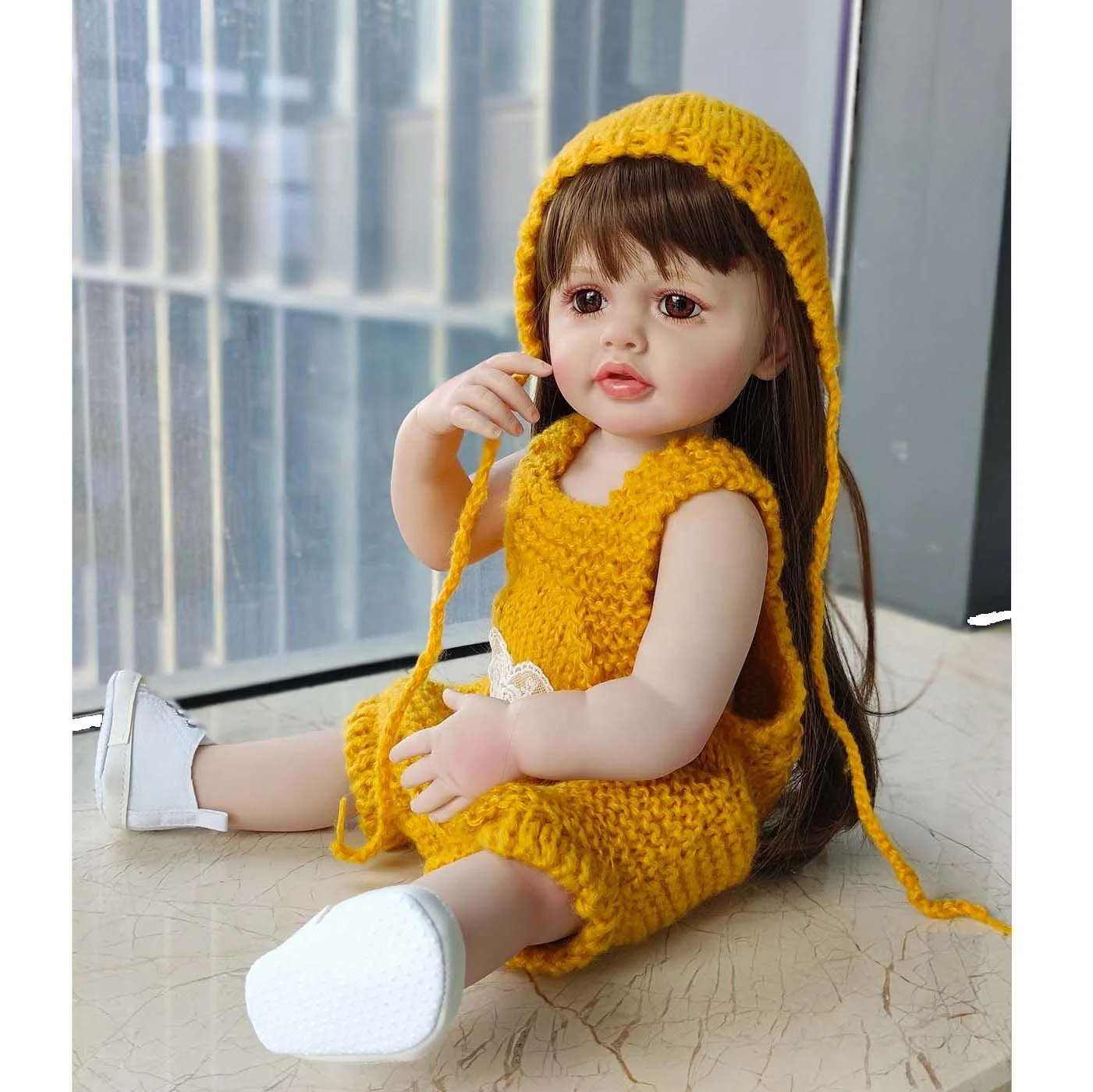 55Cm Dolls Set Kit Realistic Mini Toy Simulated Full Body Cotton and Vinyl  Reborn Baby Doll