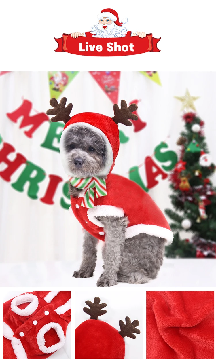 Wholesale Hot sell Pet Winter Coat Hoodies Outfits Christmas Clothes Pet Clothes Dog Clothe