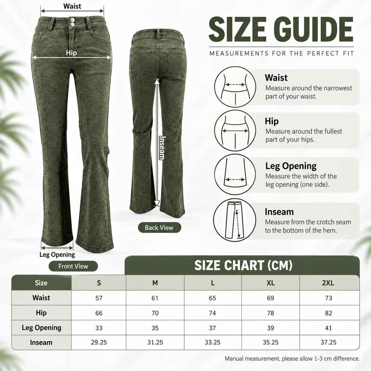 Size measurements