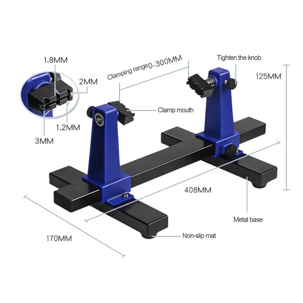 0-300mm Adjustable Pcb Holder 360 Rotation Board Soldering Assembly ...