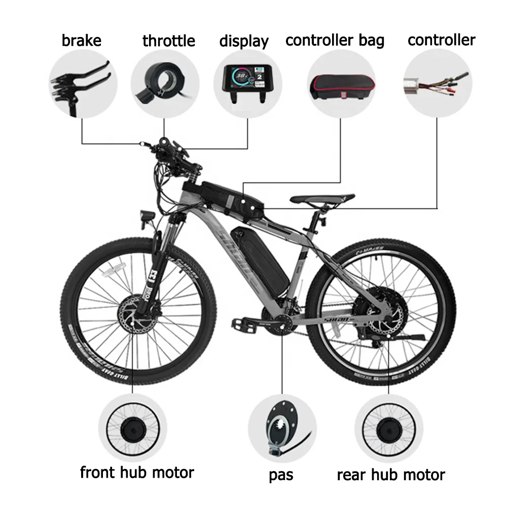 Electric Bicycle Conversion Kit with 250W Battery for Mountain Bikes