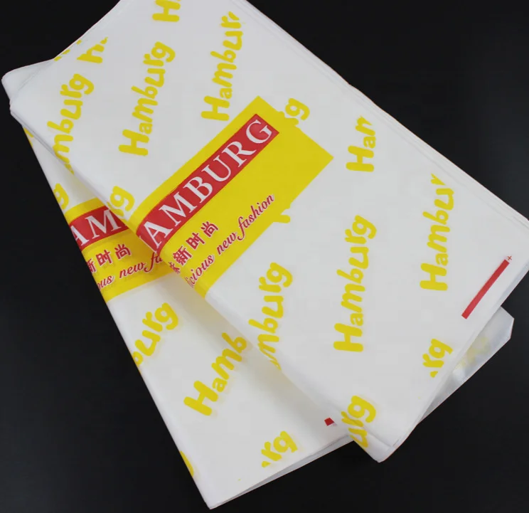 Low MOQ Custom Fast Food Hamburger Packaging Paper Food Grade Paper