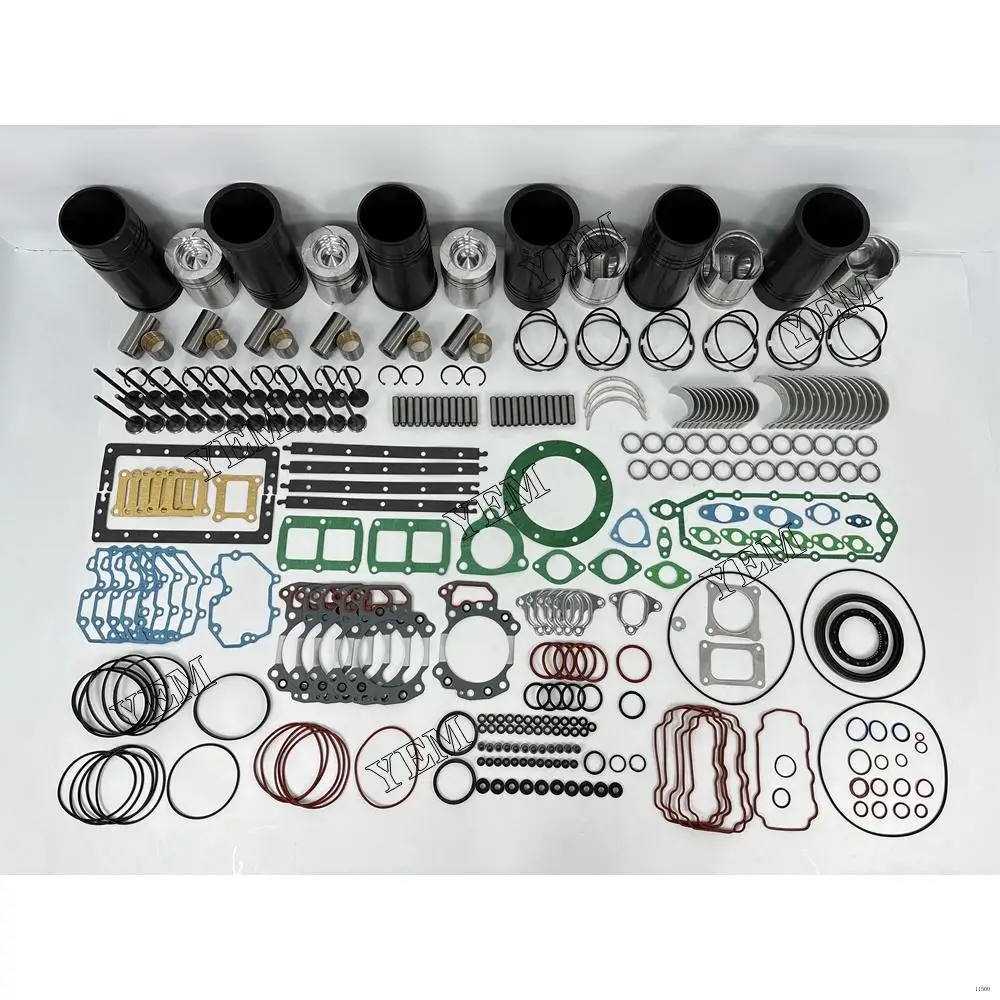 Repair Kit With Piston Rings Liner Bearing Valves Cylinder Gaskets Fit for Komatsu 6D125 Engine Overhaul Rebuild Kit