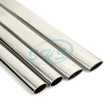 SS 304 316 welding elliptical oval pipe /tube China manufacturer with mirror or satin surface for handle handrail guardrail