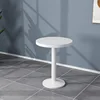 Tavolo rotondo - motivo bianco solido - base a colonna bianca - diametro 60 cm