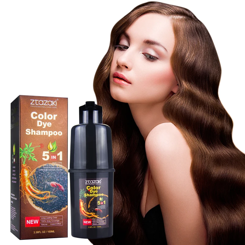 Ztazaki Natural Hair Dye Shampoo - 3-in-1 Brown Hair Color