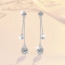 Luxury Fine Jewel Fashion Fringe earrings 0.5CT Moissanite S925 sterling silver earrings Dangle Of Women Ladies