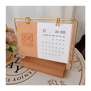 Fast Personalized Logo Desktop Calendar Inspirational Planner Business Promotion Gift Agenda Wood Organizer to Do List Calendars