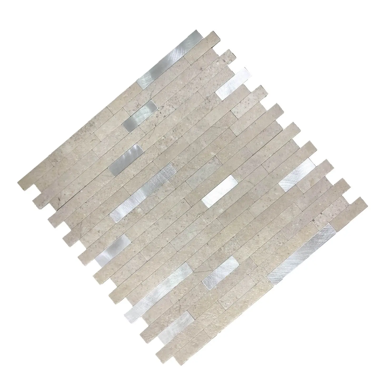 Metal and PVC Composite Panel  Peel and Stick Wall Tile  Adhesive Mosaic Backsplash Kitchen Bathroom Showroom Faux Stone