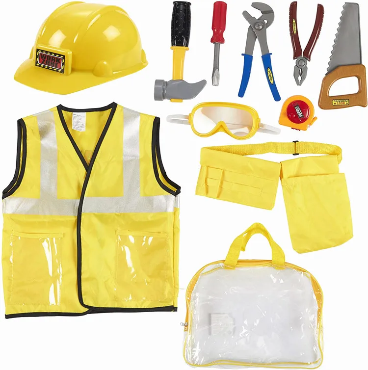 Construction Worker Tool Kit Career Holiday Uniform Kids Costume Engineer  For Wholesale - Buy Kids Costume Engineer,Engineer Tool Kit,Engineer  Uniform Product on 