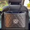 Leather black camellia