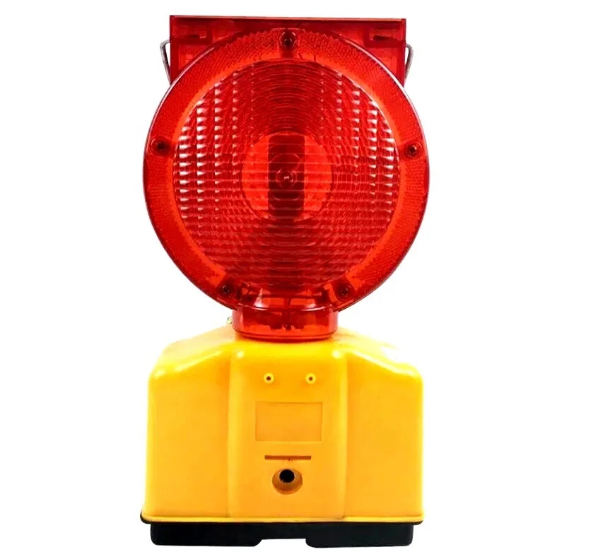 Led Light Red Yellow Amber Flashing Solar Powered Barricade Traffic Warning Light