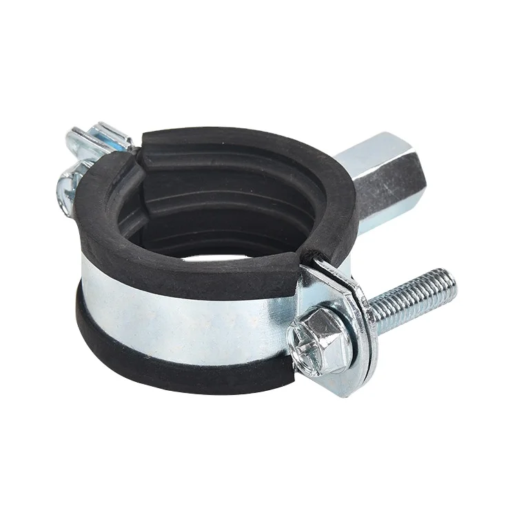 Cheap price hardware tools heavy duty metal galvanized steel pipe clamps with rubber