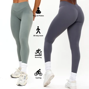 Custom High Waisted Back V Shape Yoga Leggings Workout Pants Fitness Gym Wear Butt Lifting Yoga Leggings