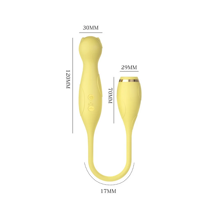 Amoura 2-in-1 yellow clitoral and G-spot vibrator with flapping mechanism