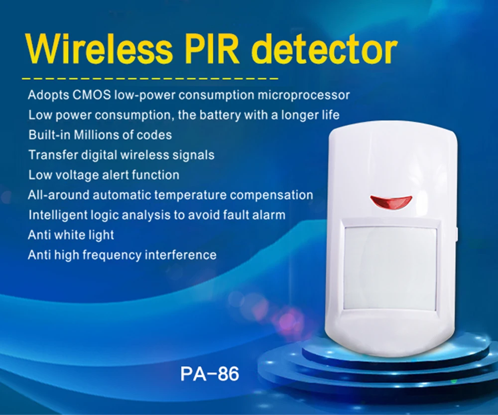 Pgst Wireless Outdoor Indoor Passive Infrared Detector Pir Motion ...