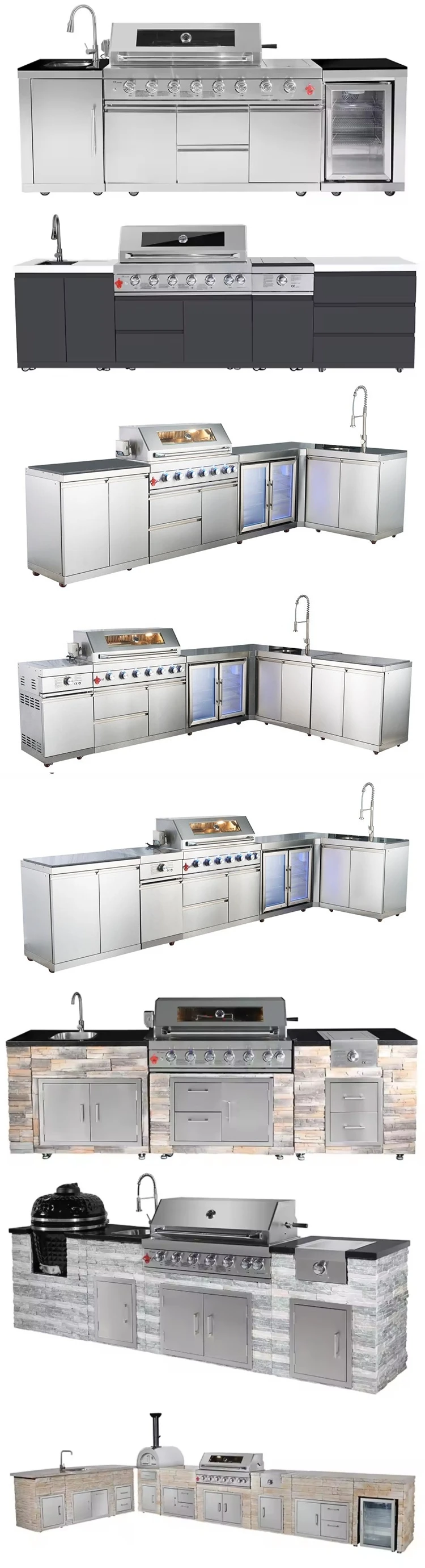 Outdoor Kitchen BBQ Grill Cabinets - Heavy Duty 304 Stainless Steel