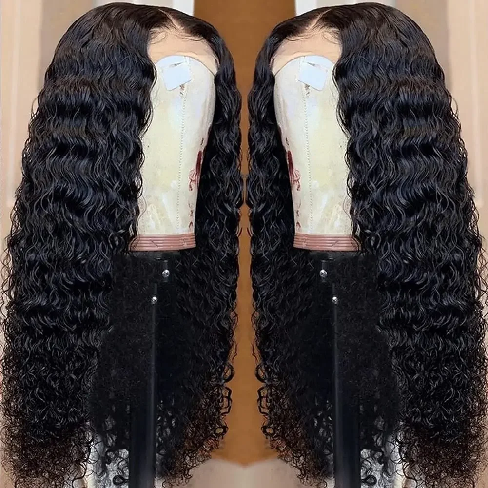 Parrucca lace front capelli veri deep wave nero naturale donna_voghion.com