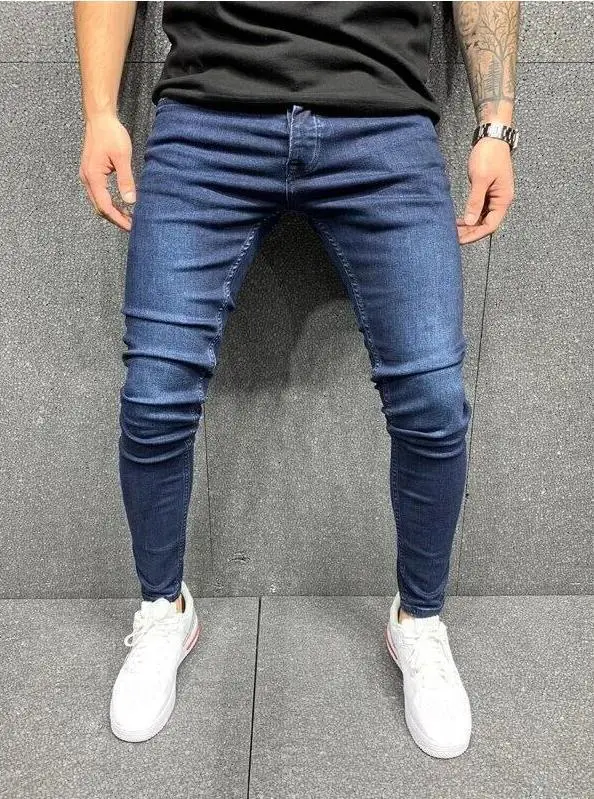 Wholesale Custom New Men Elastic Denim Solid Color Outdoor Jeans Tight ...