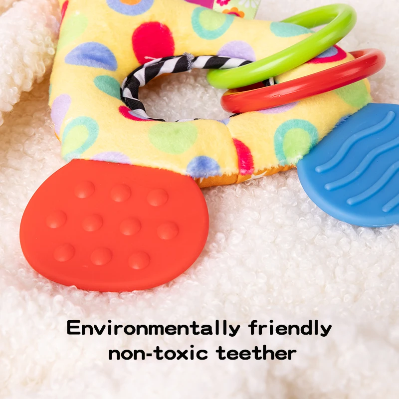 Плюшевые погремушки ручной работы с жирафом милая безопасная коробка кольцо игрушки силиконовый детский Прорезыватель для зубов Набор рождественских