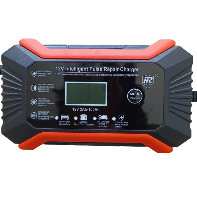 European standard  Multi-Stage Battery Charger 12V 6A Touch Screen Pulse Repair Full intelligent Car Battery Charger