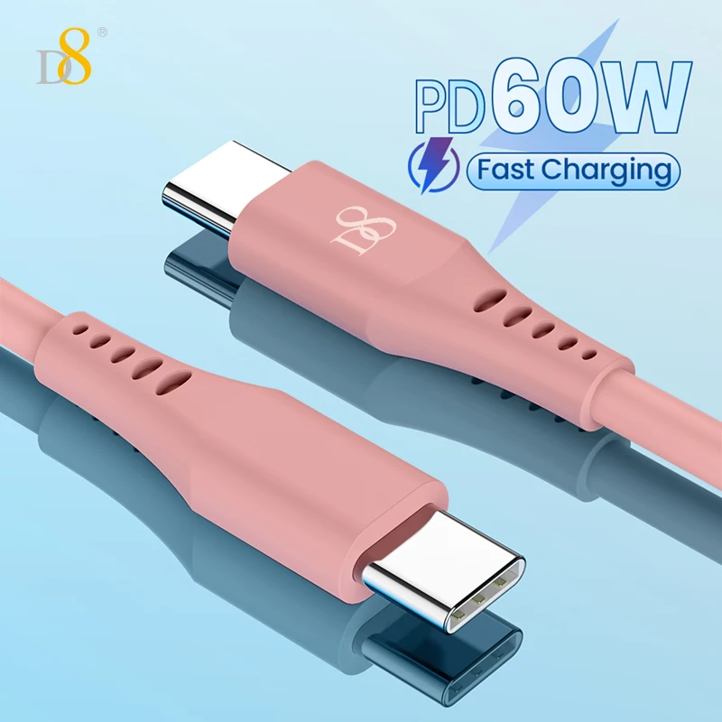 D8 (pd2.0) 60w Usbc To Typec Cable Fast Charging Usb Type C Charger
