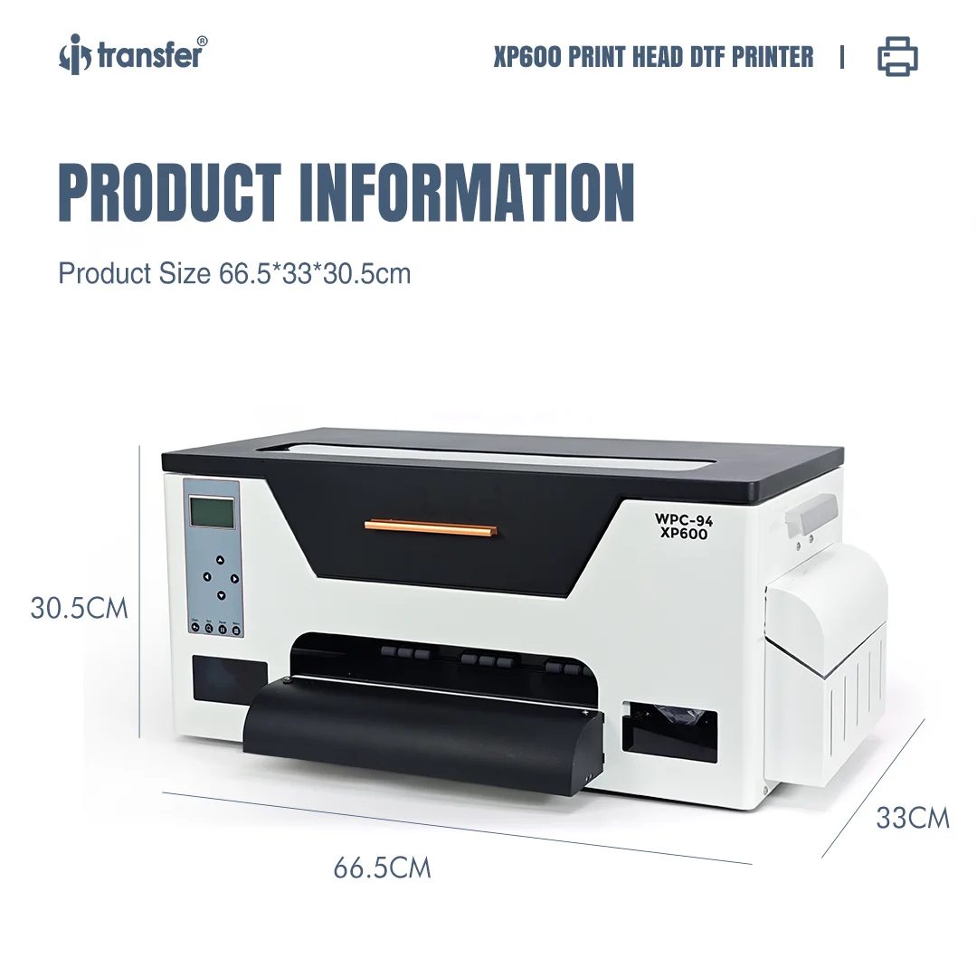 White Ink Stir Circulation System DTF Printer Fast Printing 30 cm Roll DTF Film Printer Xp600 12 Inch DTF Printer