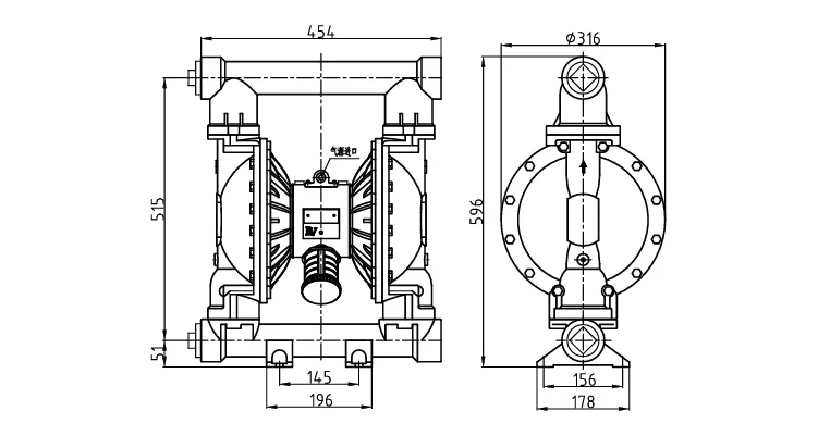 Portable Electric Diaphragm Pump with 1 Year Warranty 1/2 in Discharge Pipe Size and 380V Motor for Wastewater Treatment