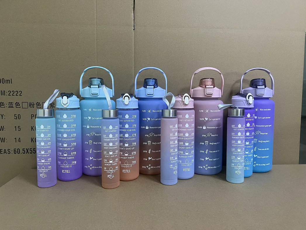 3 In 1set 2l Gallon Botella De Agua Bpa Free Plastic Gym Sports ...