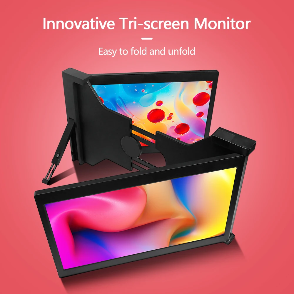 FOPO PD1303D Triple Portable Monitor: 13.3'' 1080P IPS Display for