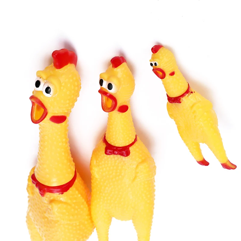 Factory Wholesale Price Screaming Chicken Squeaky Pet Rubber Chicken